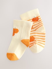 Orange Baby Halloween Pumpkin Socks 2 Pack (0mths-2yrs) - Image 1 of 3