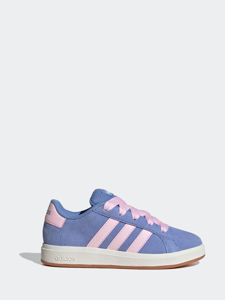 Flieder - adidas Grand Court 00s Suede Lace Kids Trainers - Bild 1 von 9