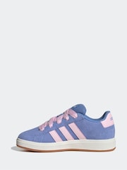 Flieder - adidas Grand Court 00s Suede Lace Kids Trainers - Bild 2 von 9