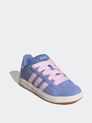 Flieder - adidas Grand Court 00s Suede Lace Kids Trainers - Bild 3 von 9