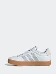 adidas White Off VL Court 3.0 Suede Lace Kids Trainers - Image 2 of 8
