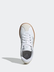 adidas White Off VL Court 3.0 Suede Lace Kids Trainers - Image 5 of 8