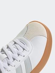 adidas White Off VL Court 3.0 Suede Lace Kids Trainers - Image 7 of 8