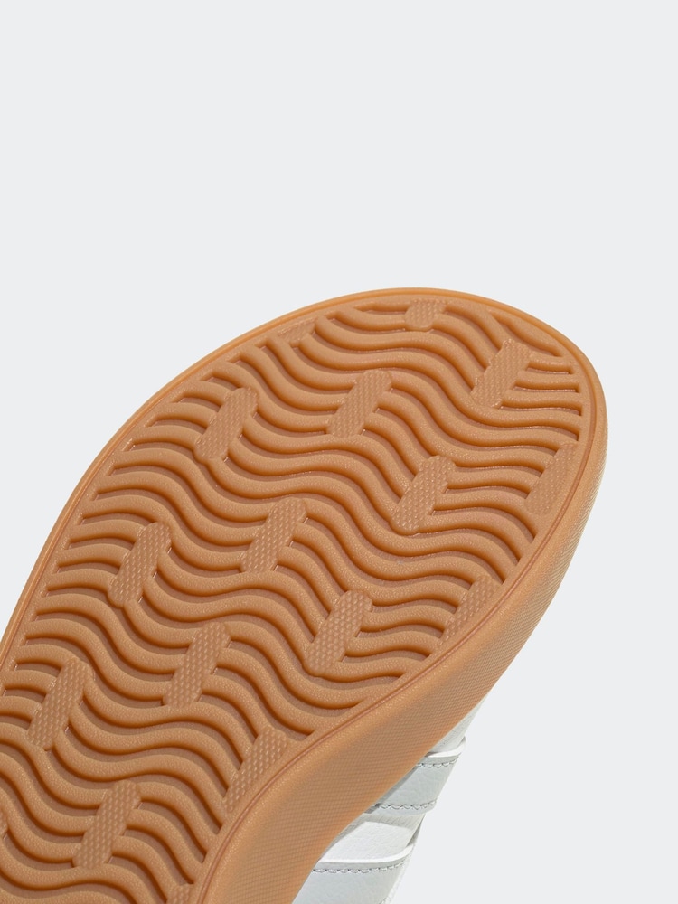 adidas White Off VL Court 3.0 Suede Lace Kids Trainers - Image 8 of 8