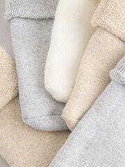 Neutral Baby Roll Top Towelling Socks 5 Pack (0mths-2yrs) - Image 2 of 3