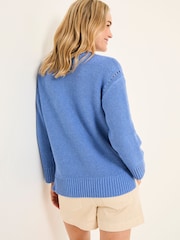 FatFace Blue MCS Seahorse Knitted Jumper - Image 2 of 5
