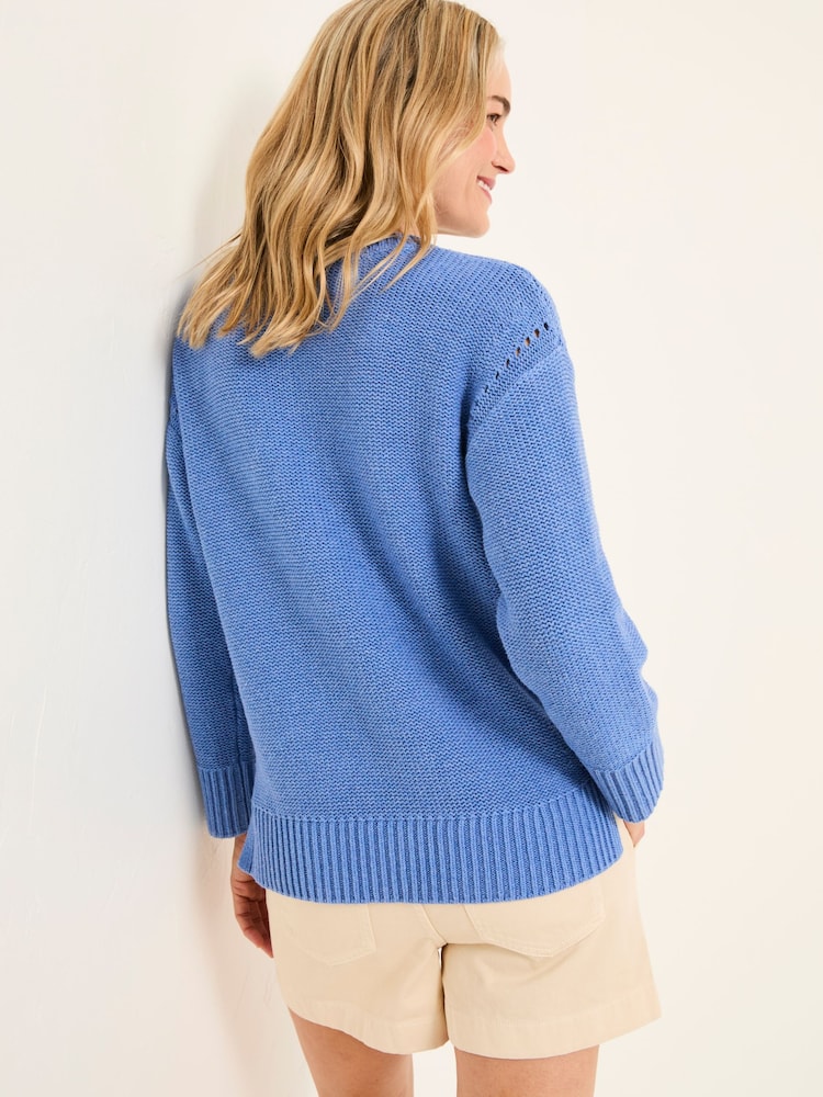 FatFace Blue MCS Seahorse Knitted Jumper - Image 2 of 5
