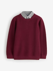 Burgundy Red Mock Layer Jumper - Image 1 of 1