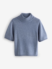 Blue Turtle Neck Knitted Jumper - Image 1 of 1