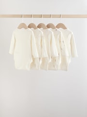 Ecru Fairy Mouse 5 Pack Long Sleeve Baby Bodysuits - Image 2 of 13