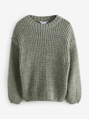 Khaki Green Fish Stitch Jumper - Image 1 of 1