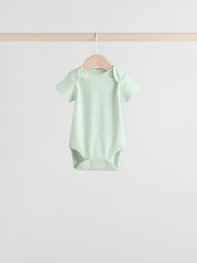Sage Green Short Sleeve Baby Bodysuits 5 Pack - Image 2 of 13