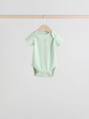 Sage Green Short Sleeve Baby Bodysuits 5 Pack - Image 5 of 13
