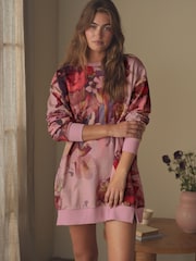 B by Ted Baker Pink Floral Printed Cotton Sweatshirt - Image 1 of 5