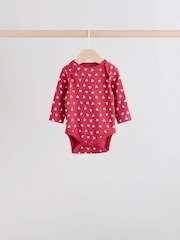 Red Baby Long Sleeve Bodysuits 5 Pack - Image 3 of 11