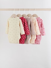 Red Baby Long Sleeve Bodysuits 5 Pack - Image 8 of 11