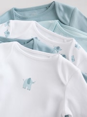 Blue Baby Elephant Long Sleeved Bodysuits 5 Pack - Image 10 of 15