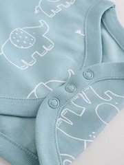 Blue Baby Elephant Long Sleeved Bodysuits 5 Pack - Image 12 of 15