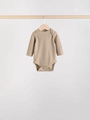 Brown Long Sleeve Baby Bodysuits 5 Pack - Image 2 of 14