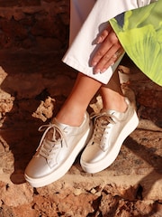 Золотой - Кроссовки Linzi Jersey Lace Up Flatform - Image 1 of 5
