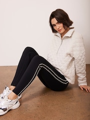 Mint Velvet White Quilted Zip Sweatshirt - Image 1 of 9