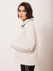 Mint Velvet White Quilted Zip Sweatshirt - Image 2 of 9