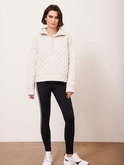 Mint Velvet White Quilted Zip Sweatshirt - Image 6 of 9