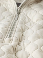 Mint Velvet White Quilted Zip Sweatshirt - Image 9 of 9