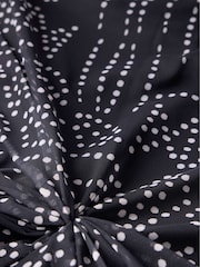 Mint Velvet Black Spot Print Mesh Midi Dress - Image 8 of 8