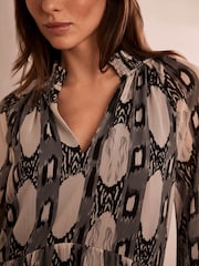 Mint Velvet Grey Abstract Print Mini Dress - Image 5 of 8