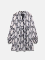 Mint Velvet Grey Abstract Print Mini Dress - Image 6 of 8