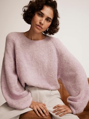 Mint Velvet Purple Lilac Wool Blend Jumper - Image 1 of 8