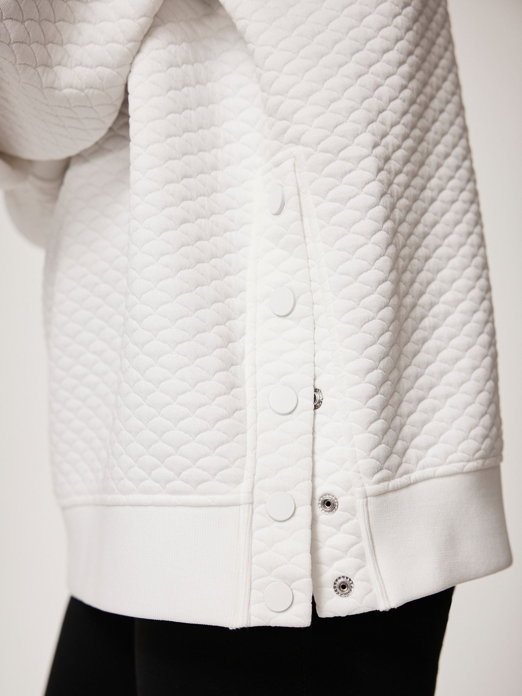 White quilted sweatshirt hot sale