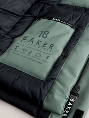 أخضر فاتح/أسود - Baker by Ted Baker Shower Resistant Colourblock Parka Coat - صورة 14 من 16