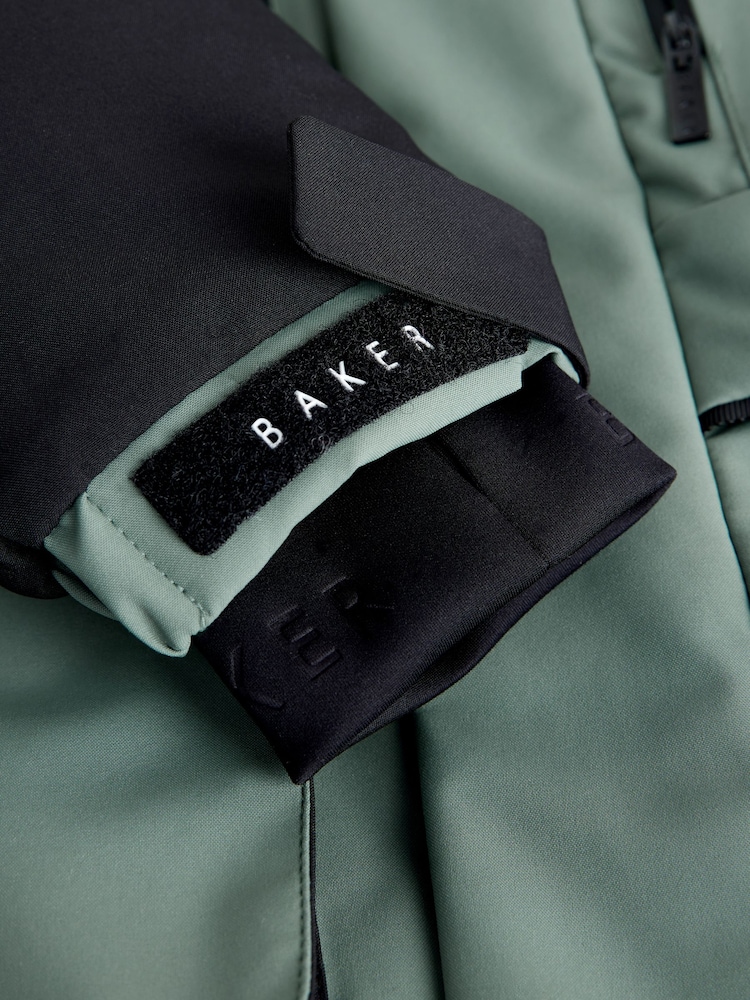 أخضر فاتح/أسود - Baker by Ted Baker Shower Resistant Colourblock Parka Coat - صورة 16 من 16