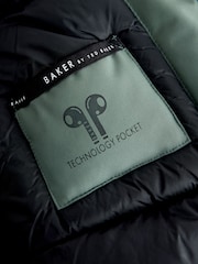 Baker by Ted Baker Shower Resistant Colourblock Parka Coat - Image 6 of 9