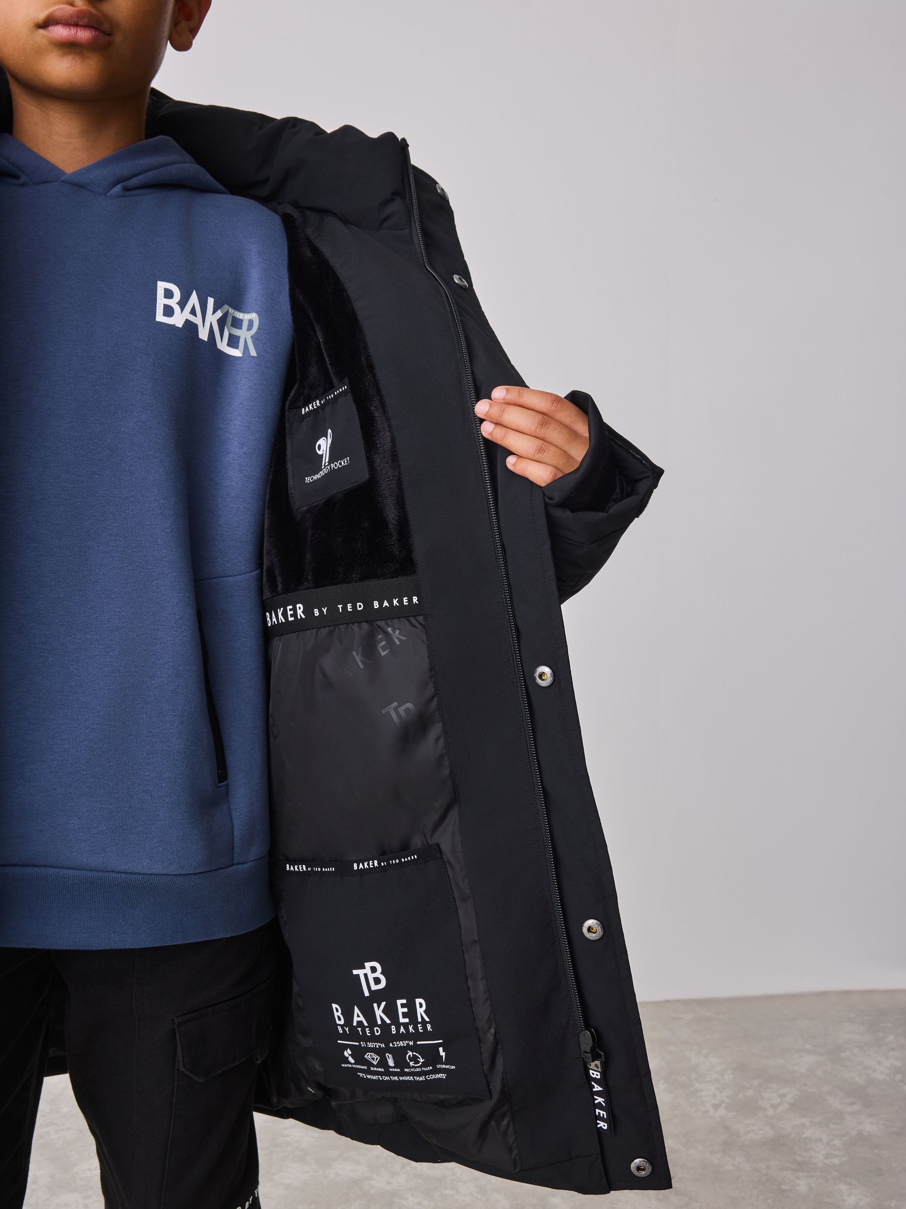 Buy Baker by Ted Baker Shower Resistant Longline Padded Coat
