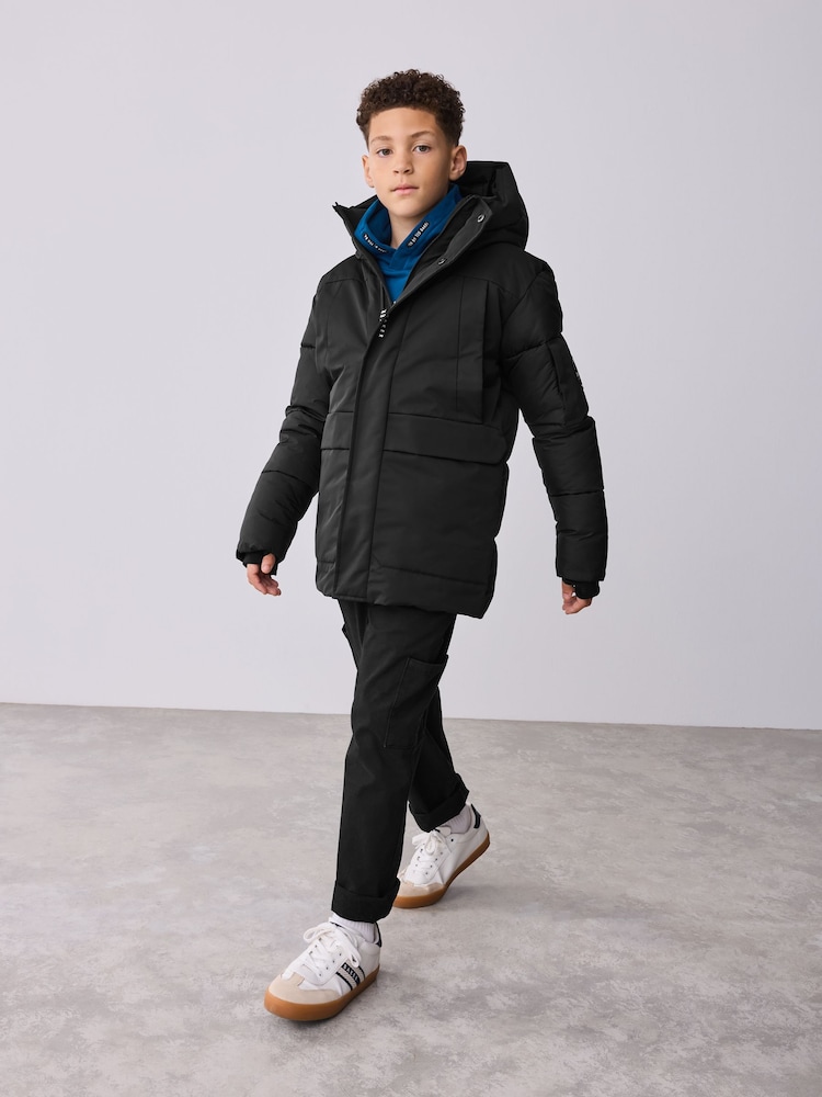 Baker by Ted Baker Shower Resistant Black Padded Coat - Image 2 of 14
