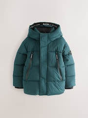 Baker by Ted Baker Shower Resistant Teal Padded Coat - Image 11 of 19