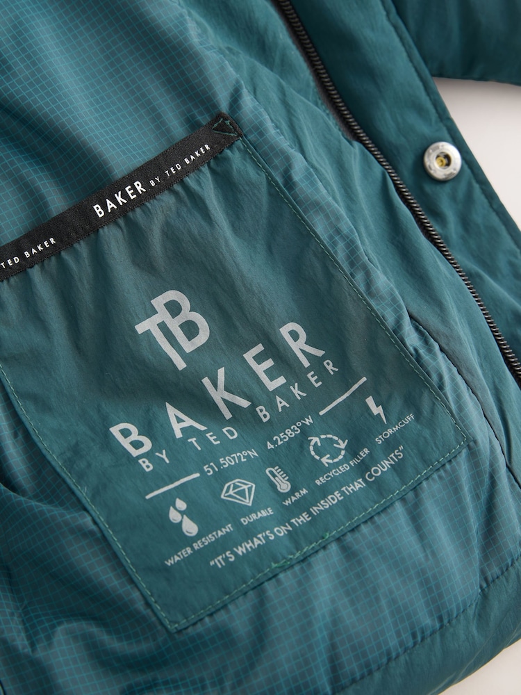 Baker by Ted Baker Shower Resistant Teal Padded Coat - Image 19 of 19