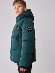 Baker by Ted Baker Shower Resistant Teal Padded Coat - Image 3 of 19