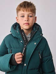 Baker by Ted Baker Shower Resistant Teal Padded Coat - Image 9 of 19