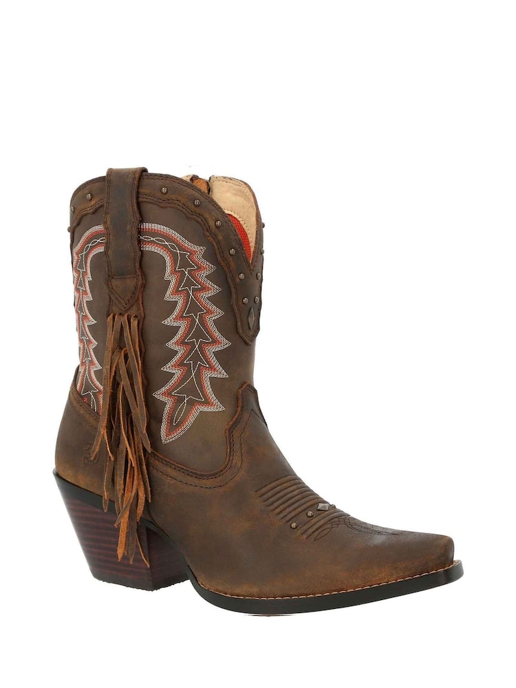 Durango Brown Crush Ankle Boots - Image 2 of 5