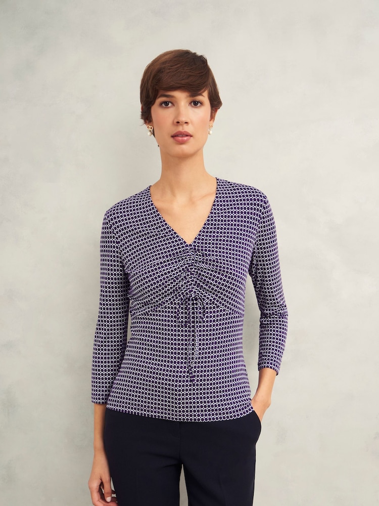 Hobbs Purple Simmy Printed Top - Image 1 of 4