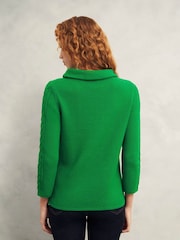 Hobbs Green Camilla 100% Cotton Jumper - Image 2 of 4