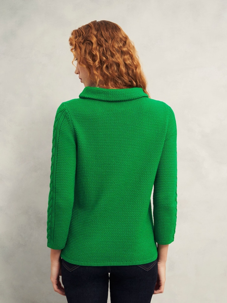 Hobbs Green Camilla 100% Cotton Jumper - Image 2 of 4