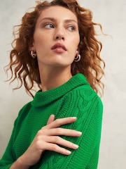 Hobbs Green Camilla 100% Cotton Jumper - Image 3 of 4