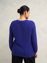 Hobbs Blue Lulu 100% Cotton Jumper - Image 2 of 4