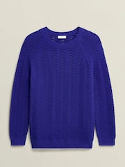 Hobbs Blue Lulu 100% Cotton Jumper - Image 4 of 4