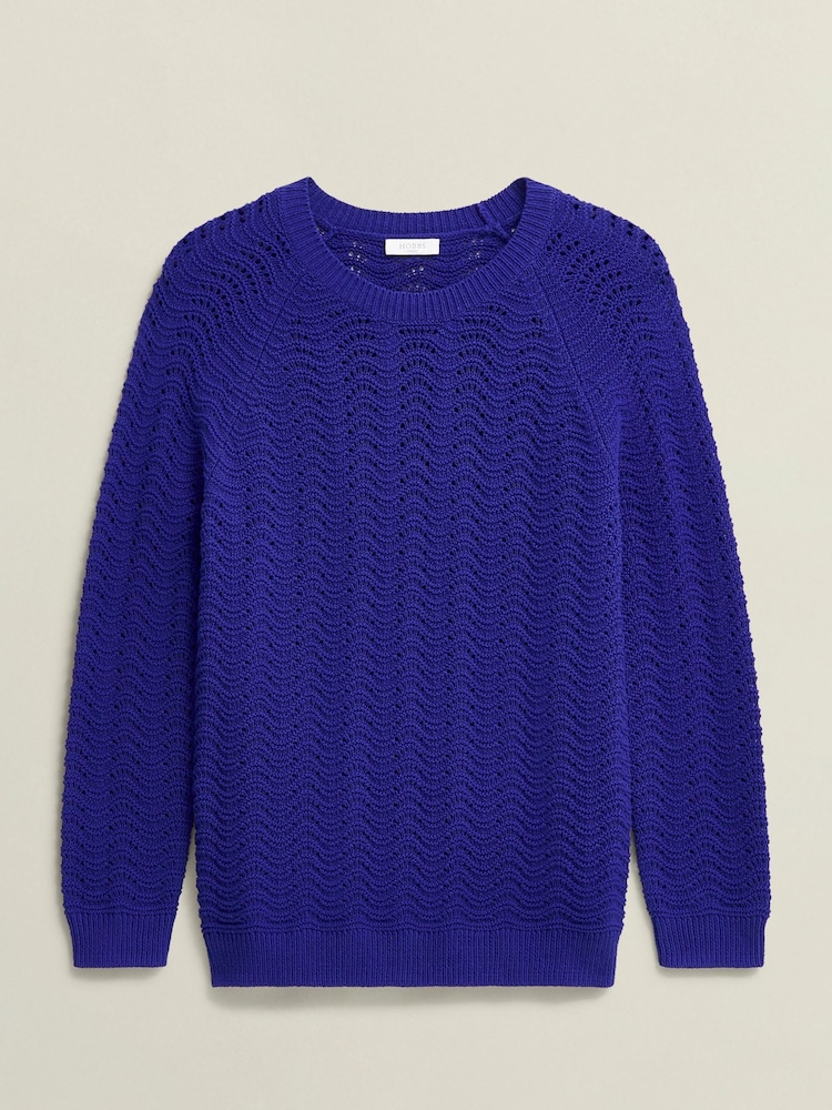 Hobbs Blue Lulu 100% Cotton Jumper - Image 4 of 4